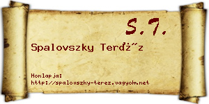 Spalovszky Teréz névjegykártya
